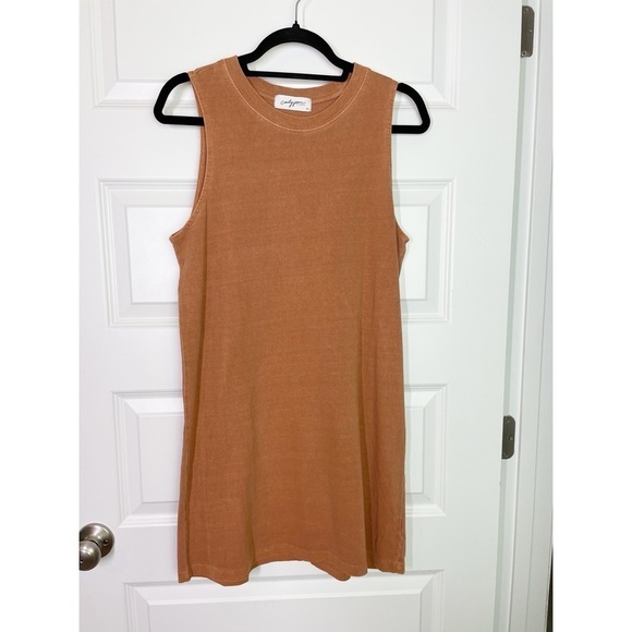 Carly Jean Los Angeles CJLA Playa Heather Cotton Mini Dress in Amber NWOT - Picture 2 of 7